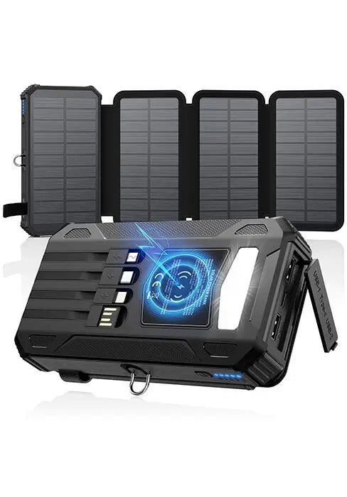 Wildfire 48000mAh Solar Power Bank With Built In Cables