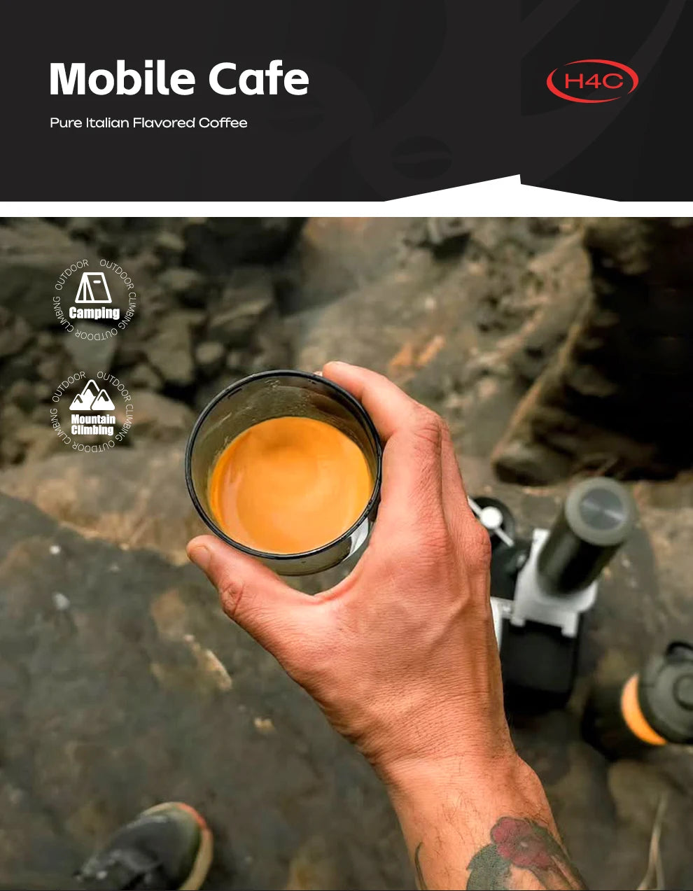 HiBREW H4C Portable Espresso Machine 3in1 Travel Coffee Maker 7500mAh Battery