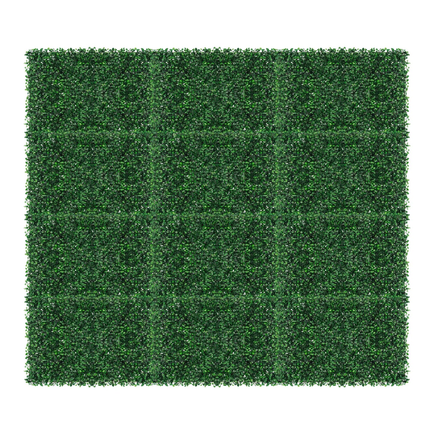 Create a lush, evergreen backdrop in minutes with this versatile 12-piece artificial grass mat panel set.