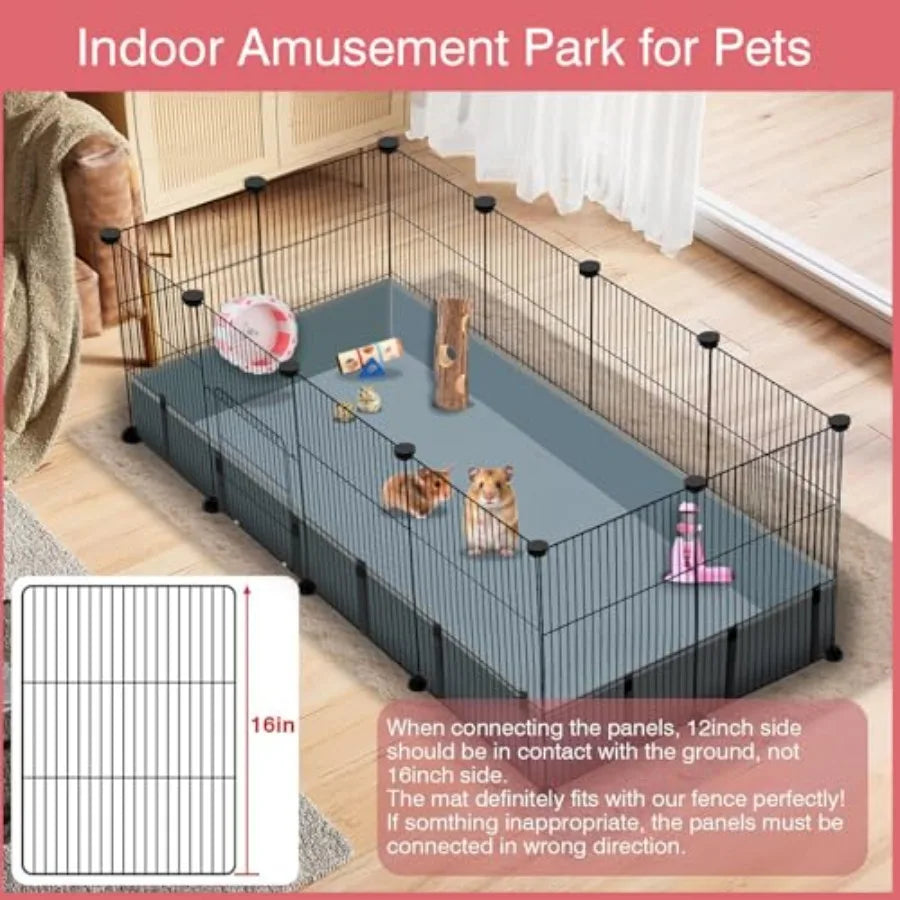 Secure Indoor Pet Playpen With Waterproof Mat For Guinea Pigs