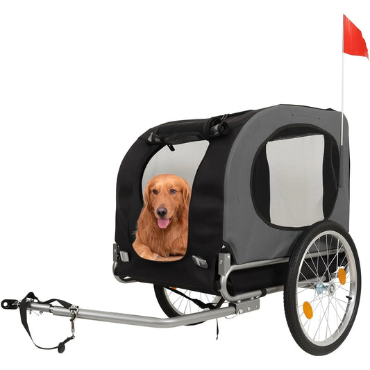 HiMISS Steel Dog Bike Trailer With Folding Pet Carrier
