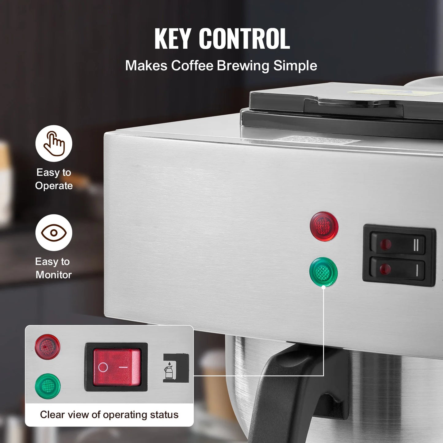 SucceBuy Stainless Steel Commercial Drip Coffee Maker Restaurant Office