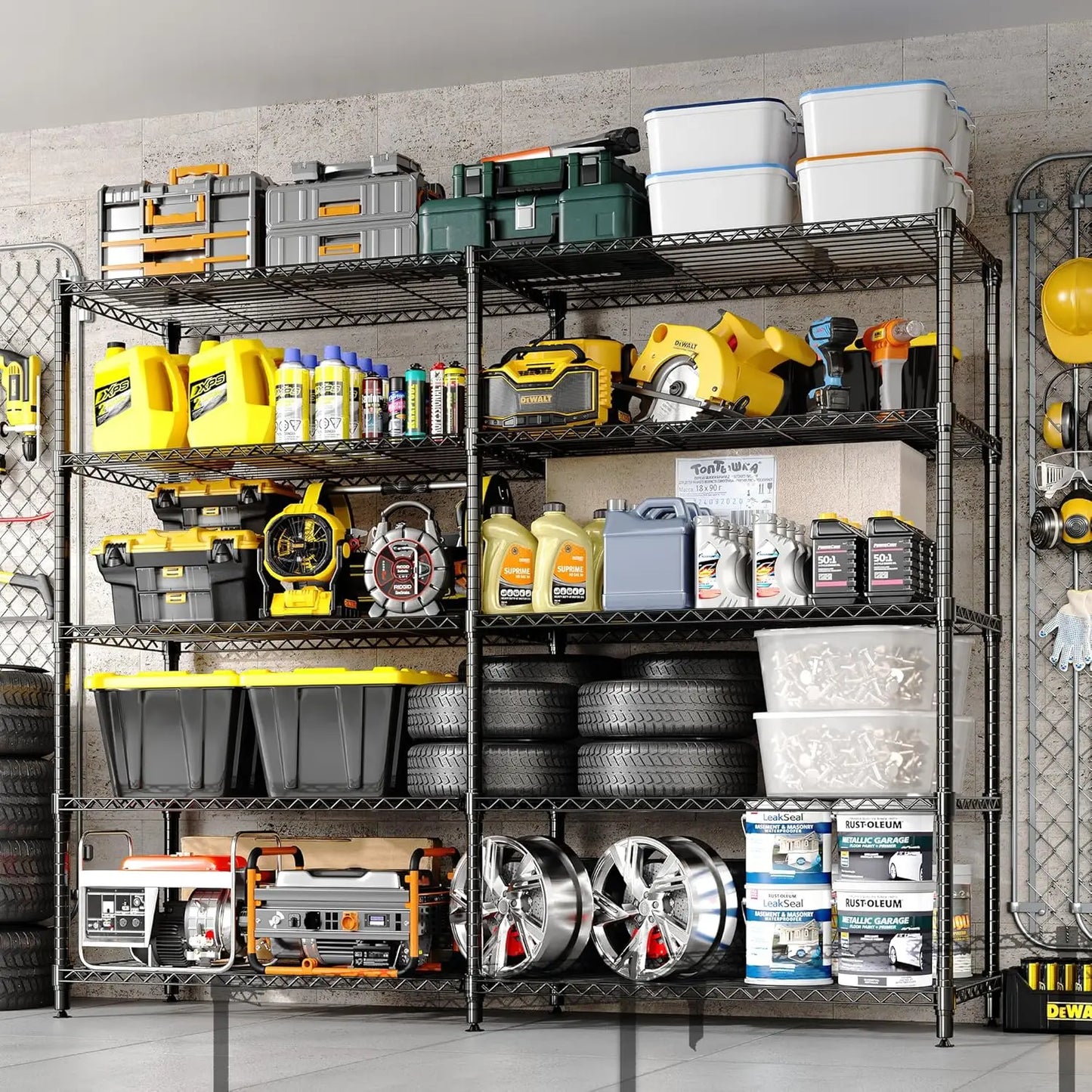 Twister.CK Heavy Duty Metal Shelving Unit Five Tier Adjustable Pantry