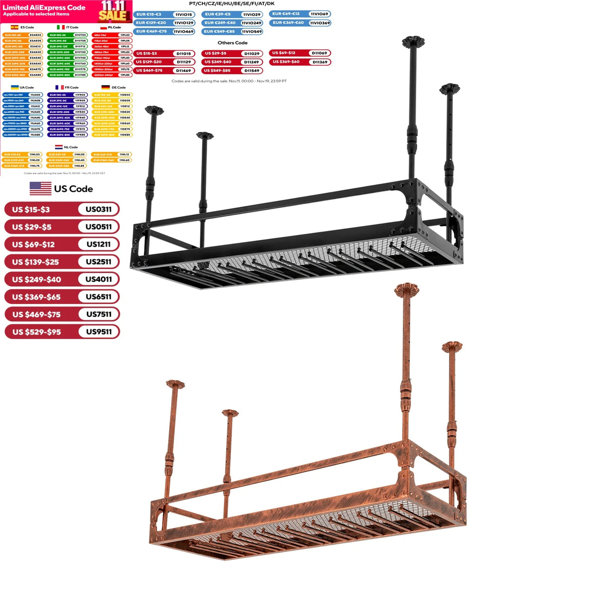 Industrial Ceiling Mounted Wine Bottle And Glass Shelf Rack