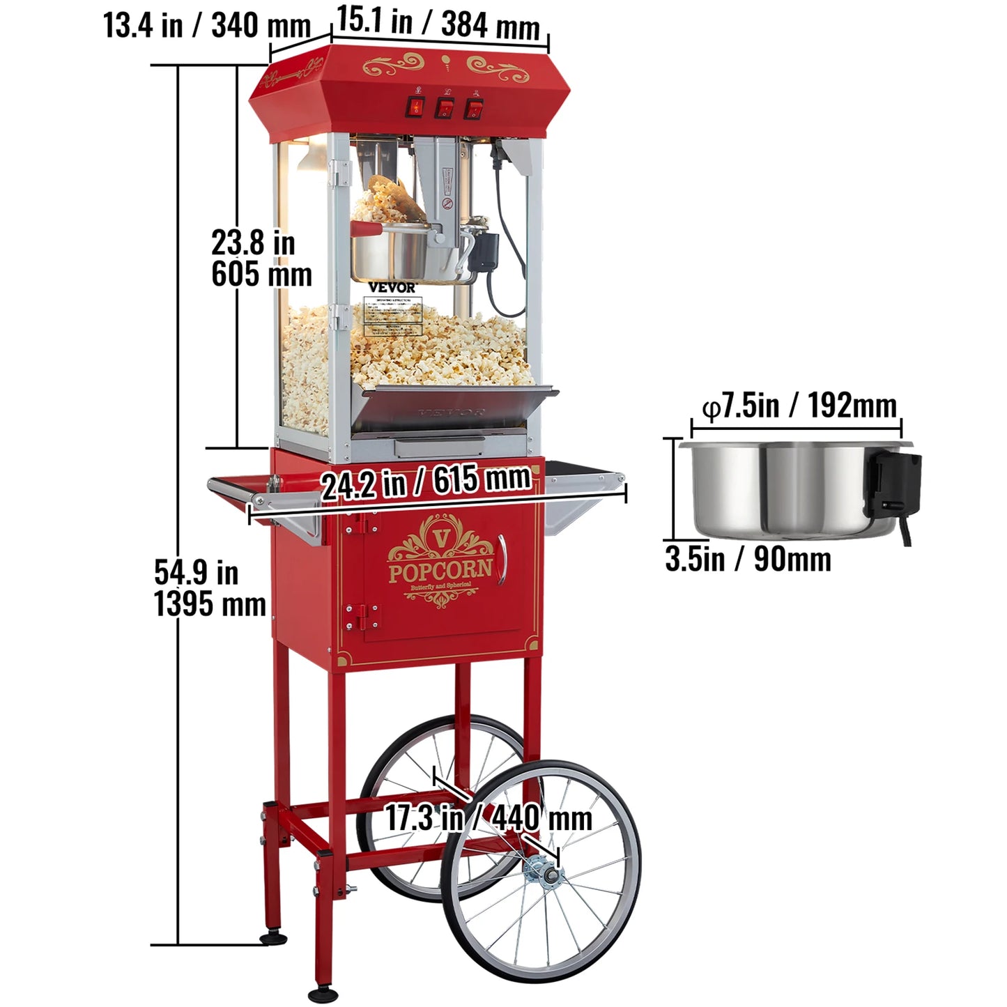 Succebuy Commercial Popcorn Maker Automatic Electric Popper Machine