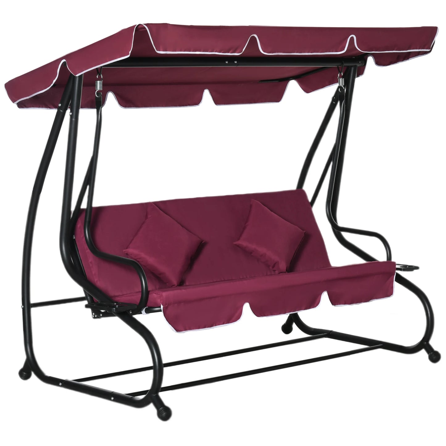 Outdoor 3 Person Patio Porch Swing Hammock Bench Adjustable Canopy