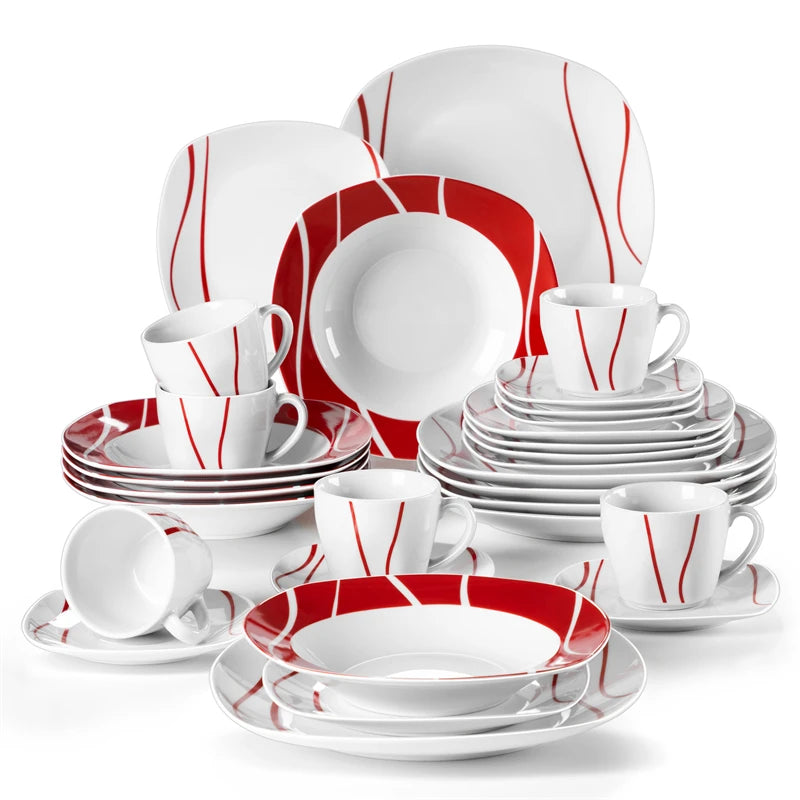 Malacasa Premium Porcelain Dinner Set With Plates And Bowls