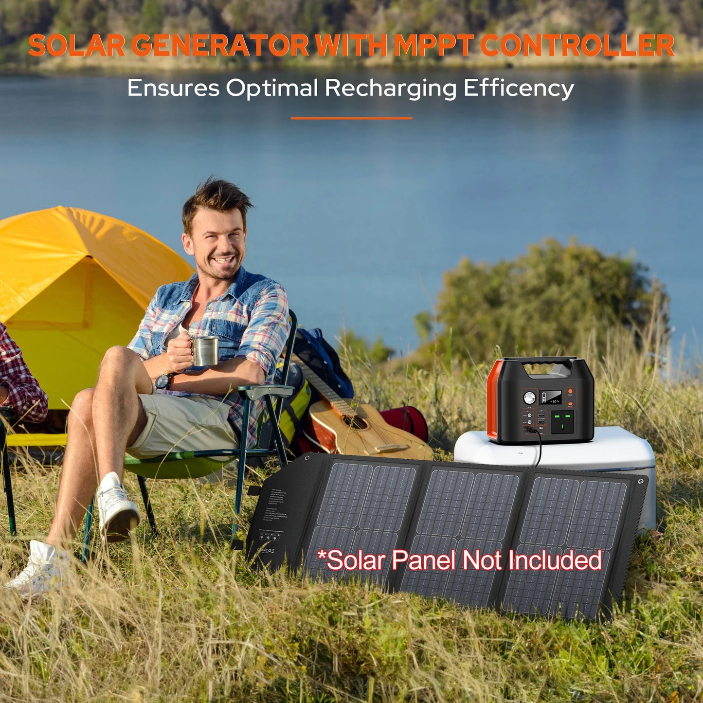 SinKeu Portable Solar Power Station 300W 110-230V LiFePO4 Battery