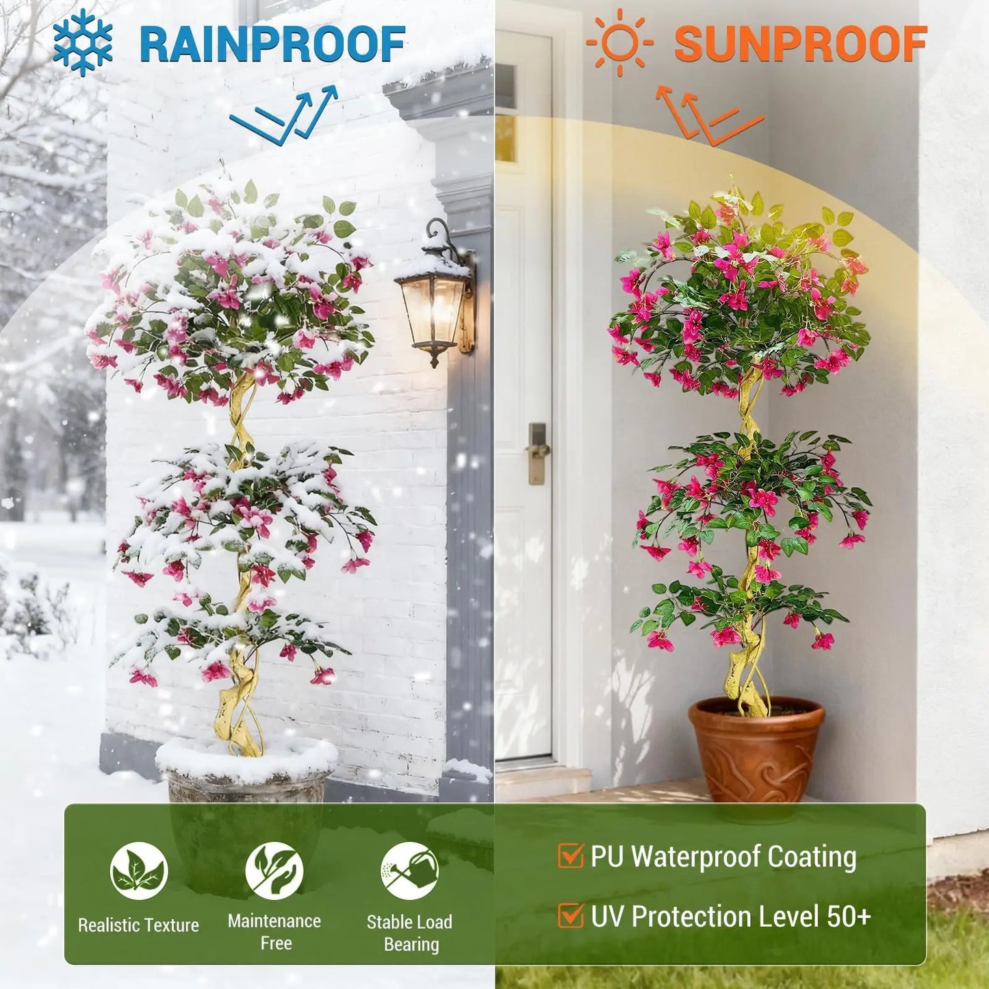 HiMISS Lifelike Bougainvillea Artificial Tree for Indoor Outdoor Decor