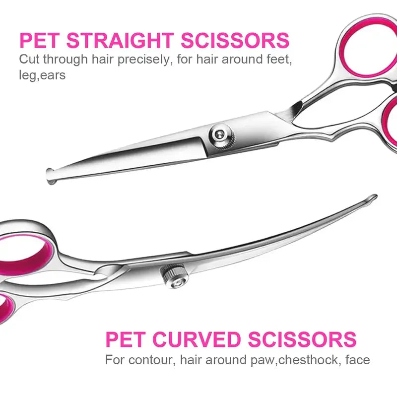 Pet Safe Stainless Steel Ambidextrous Dog Grooming Scissors Round Head