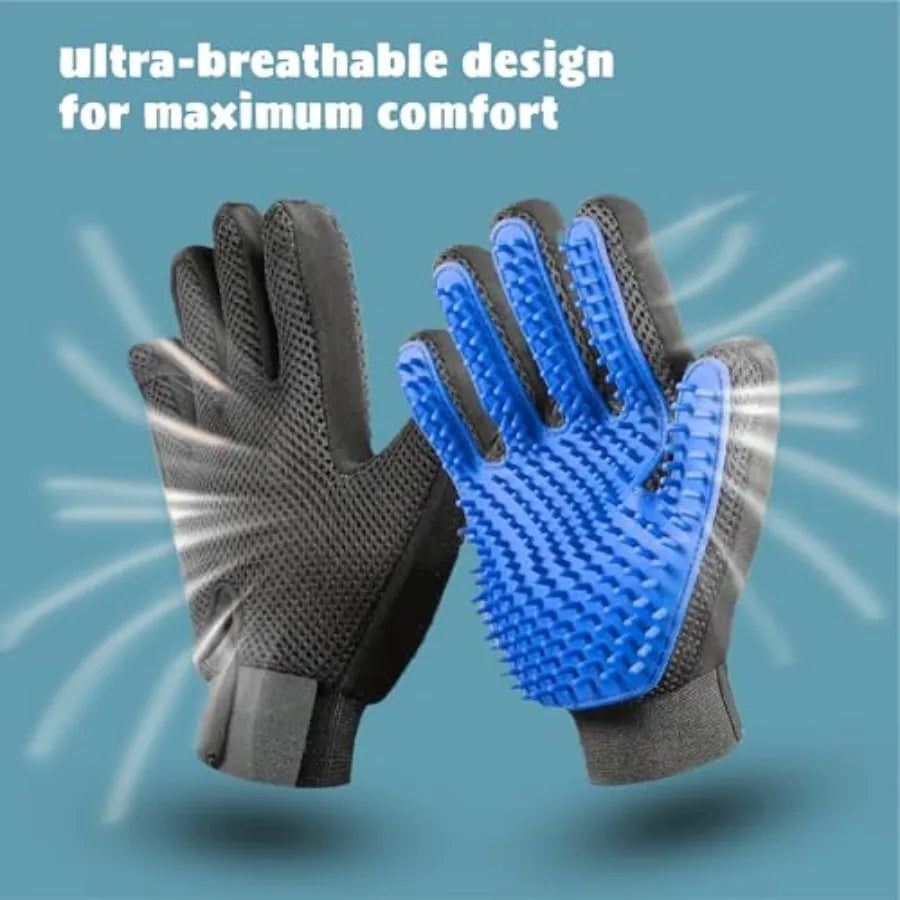 Professional Pet Grooming Gloves Deshedding Massager Mitt For Dogs Cats