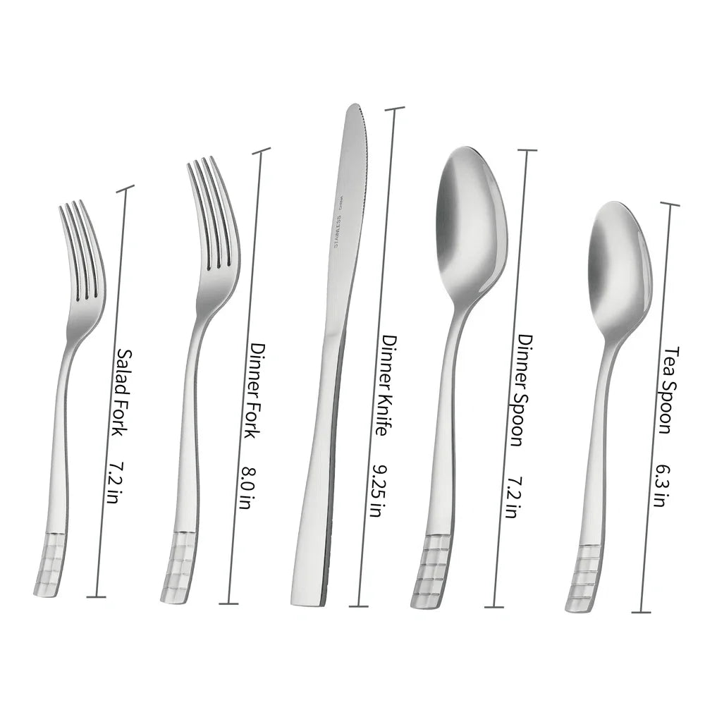 20 Piece Stainless Steel Flatware Set For Four Service Utensils