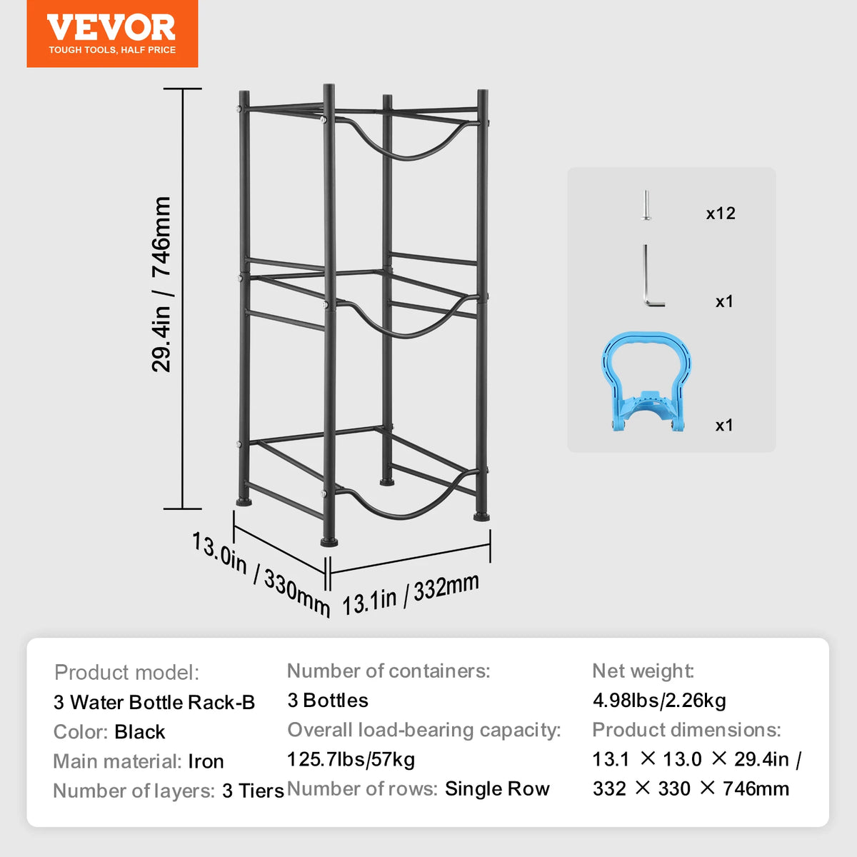 SucceBuy Multi Tier Metal Water Jug Storage Rack Stand