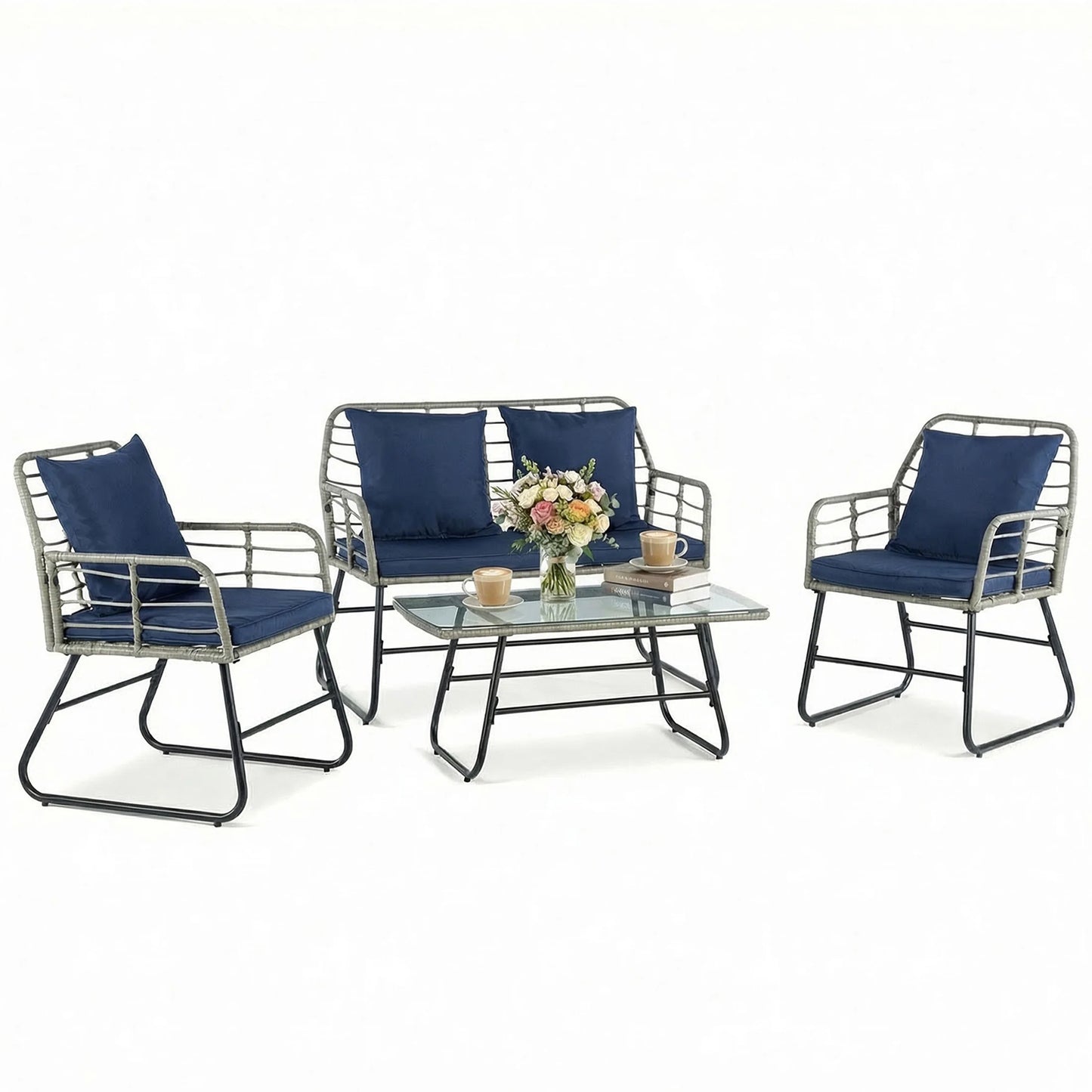Turn your outdoor space into a resort-style retreat with this durable 4-piece wicker patio set, built for comfort, style, and lasting outdoor performance.