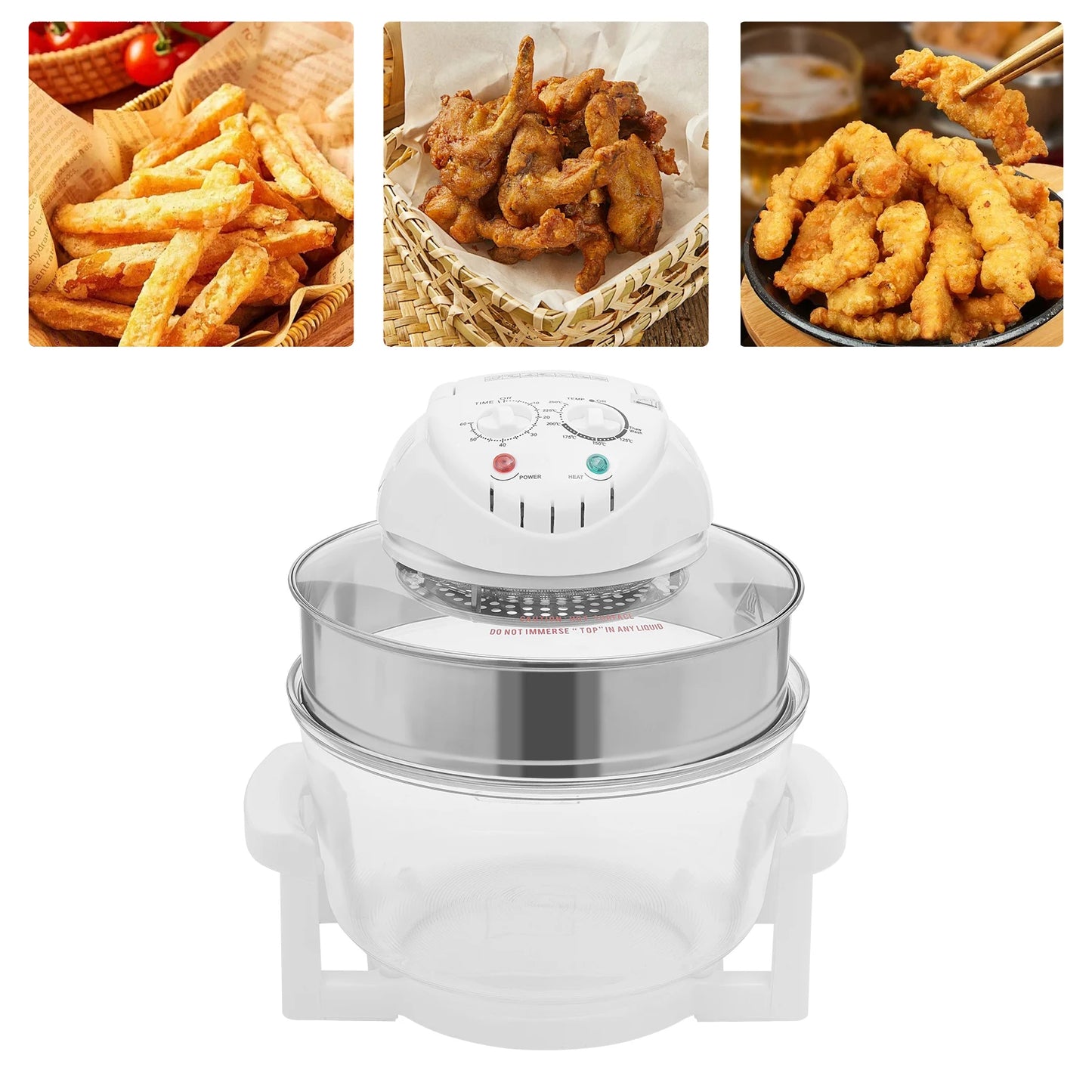 Visual Air Fryer 110V 1200 To 1400W 360 Degree Circulation