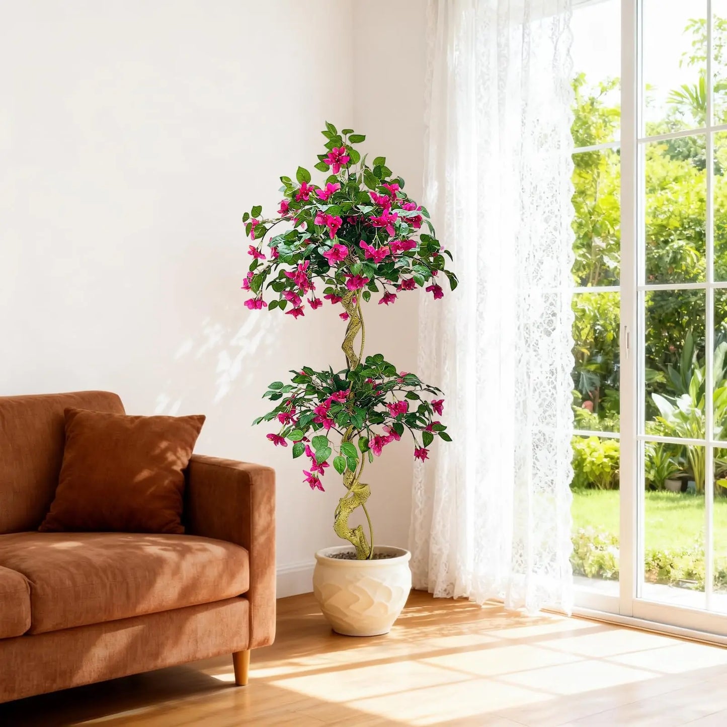HiMISS Lifelike Bougainvillea Artificial Tree for Indoor Outdoor Decor