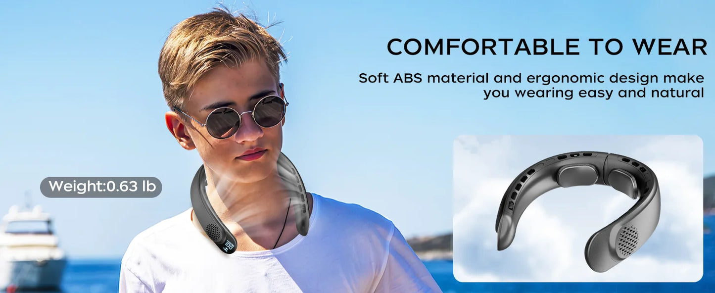 TMJD MISS Portable Neck Fan 4 Turbo USB Rechargeable Fan