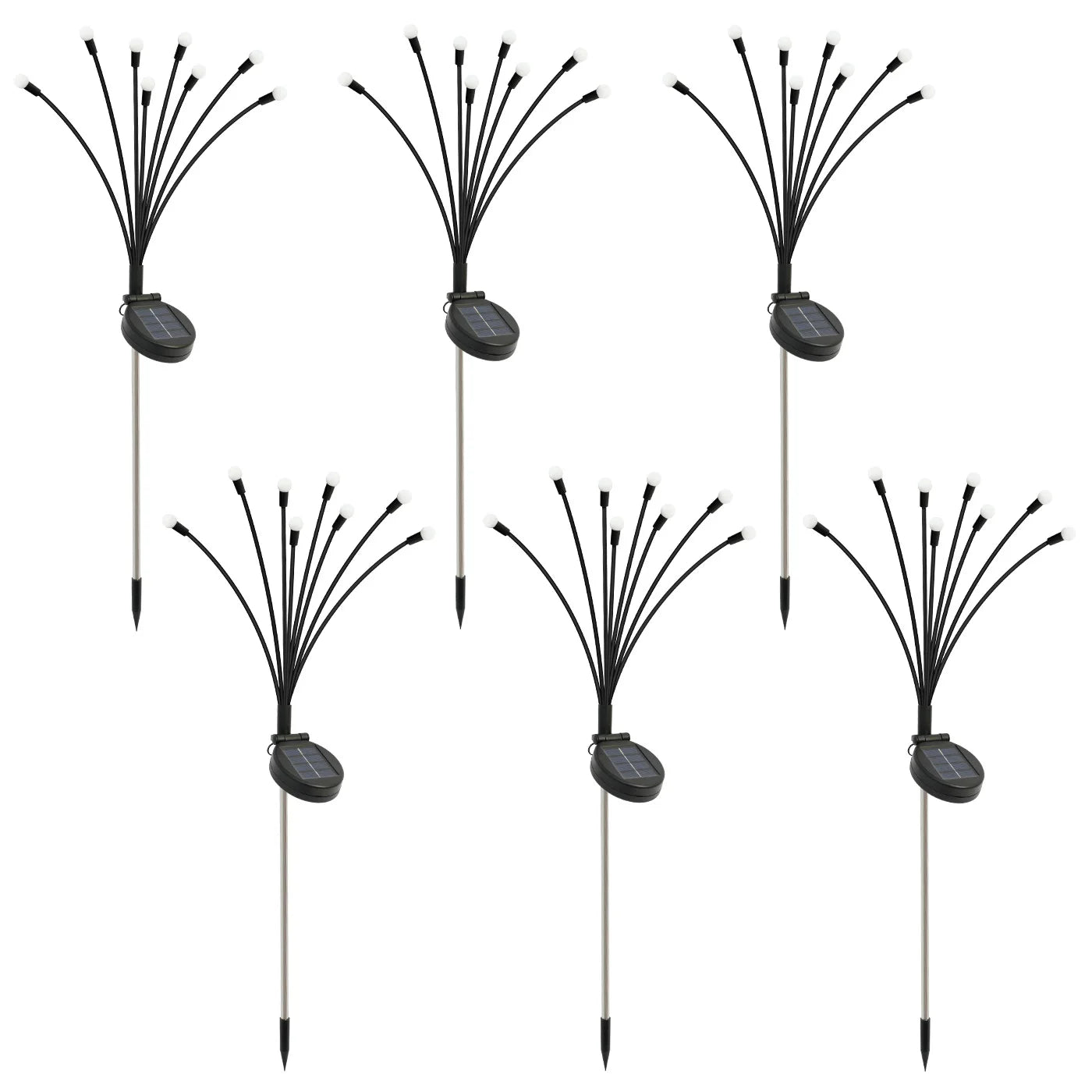 Turn your outdoor space into a magical firefly showcase with effortless solar glow. No wiring is needed; just place it in sun and you will enjoy a wind-swaying, warm-white glow from 8 heads, each featuring a subtle flicker that mimics real fireflies.