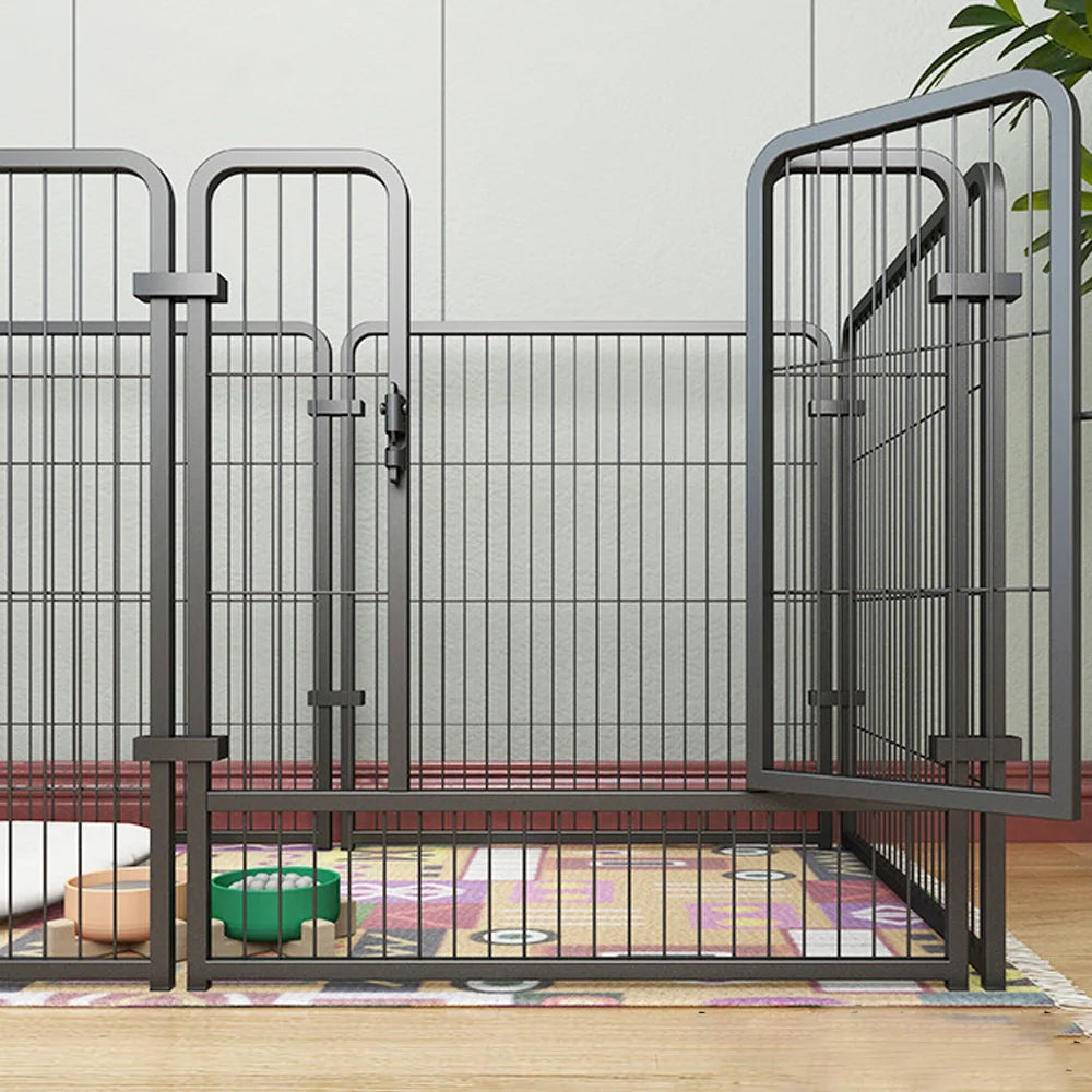 Stainless Steel Six Panel Dog Fence Playpen, Foldable, Heavy Duty