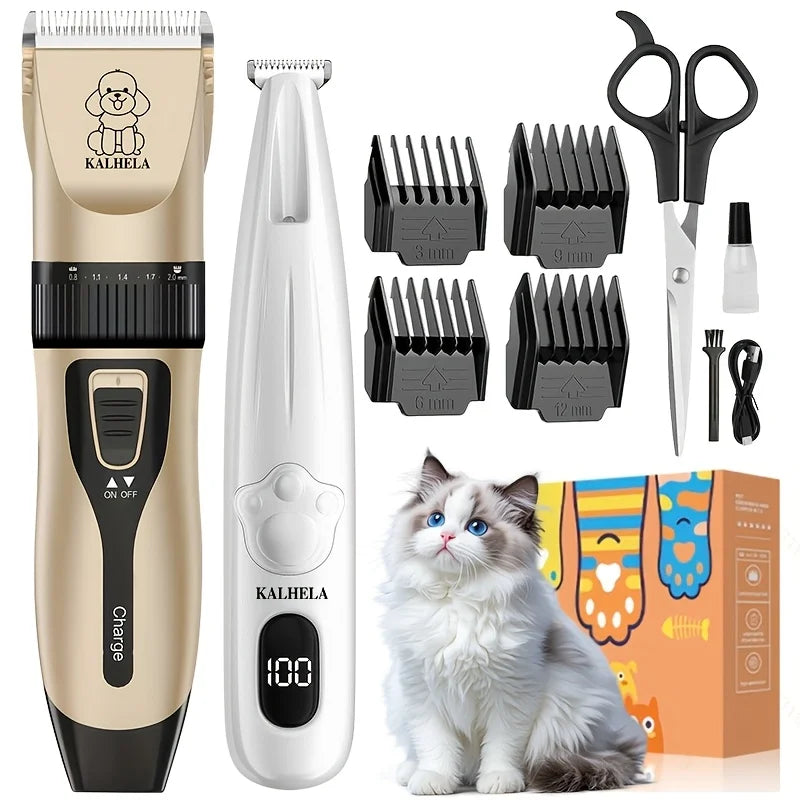 Rechargeable Dog And Cat Grooming Clipper Kit With Nail Clippers