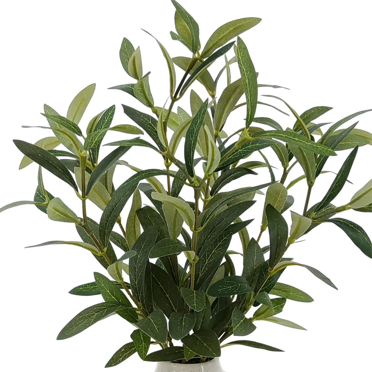 Indoor Artificial Olive Plant in a Two Tone Ceramic Vase