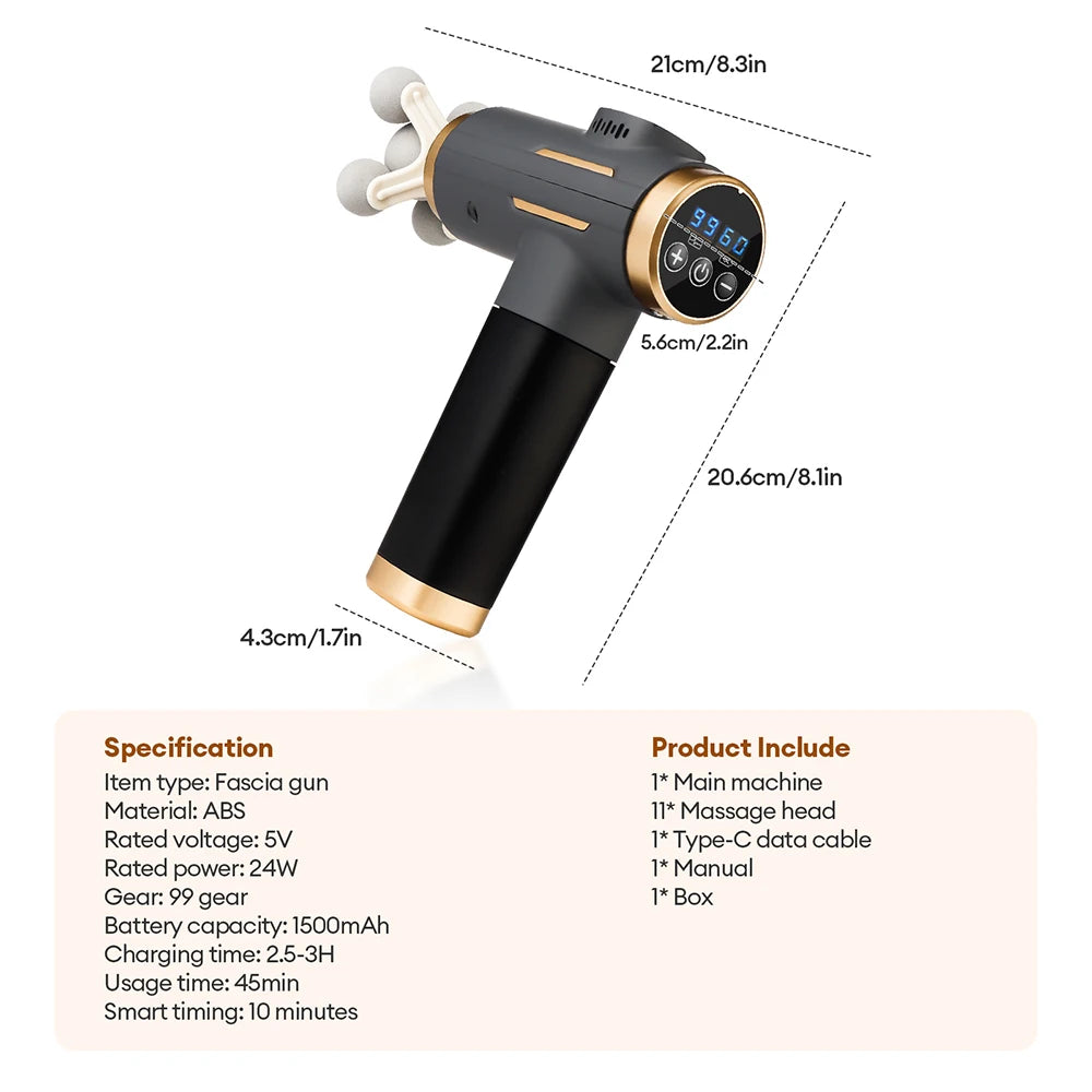 Foreverlily 11 In 1 Electric Massage Gun Professional Vibration Massager