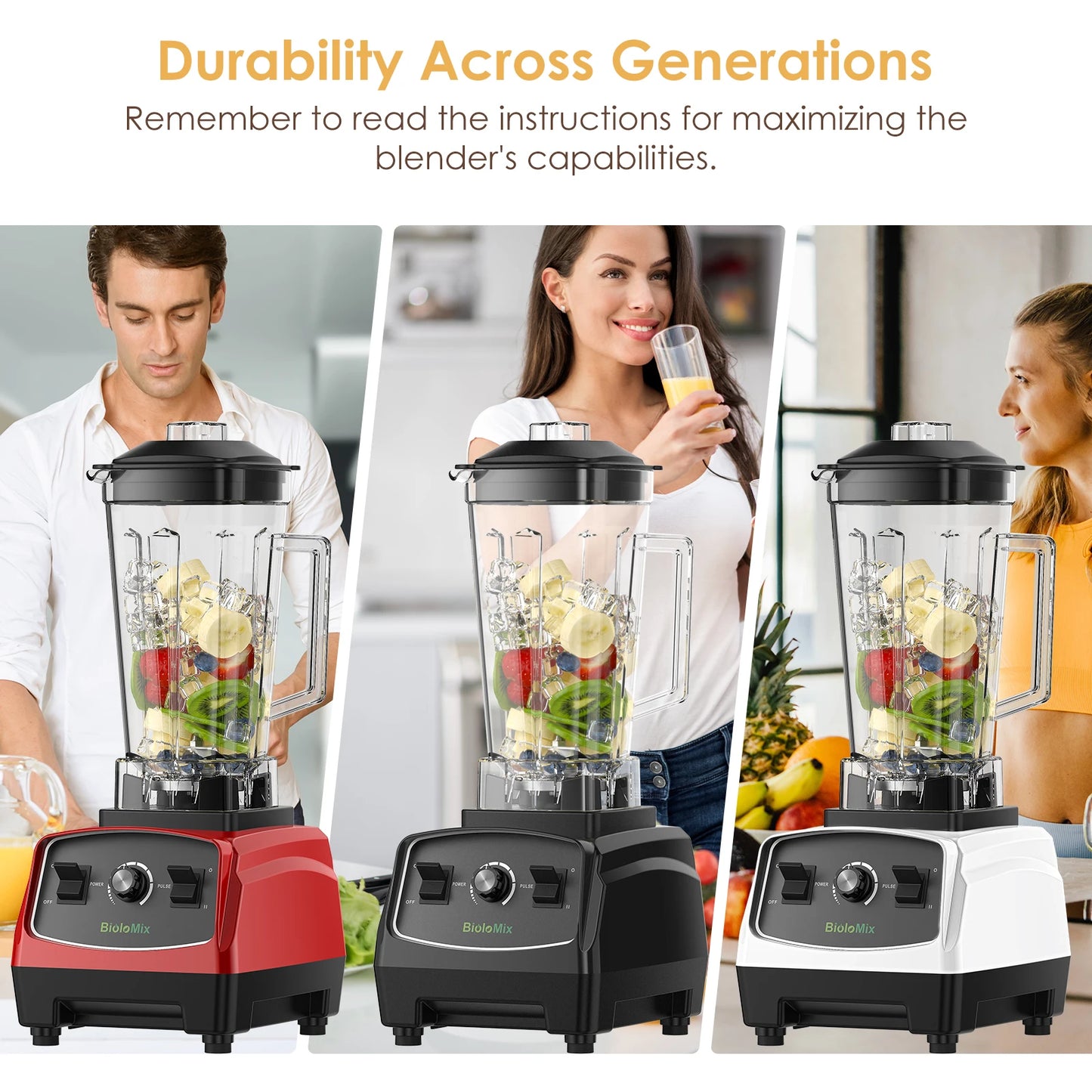 Biolomix 2200W Heavy Duty Commercial Blender Mixer Juicer