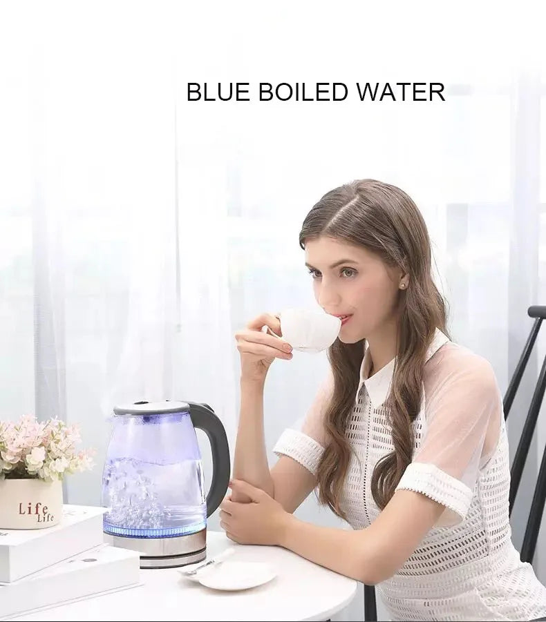 Diamri Electric Glass Kettle Cordless Led Indicator Auto Shut-Off