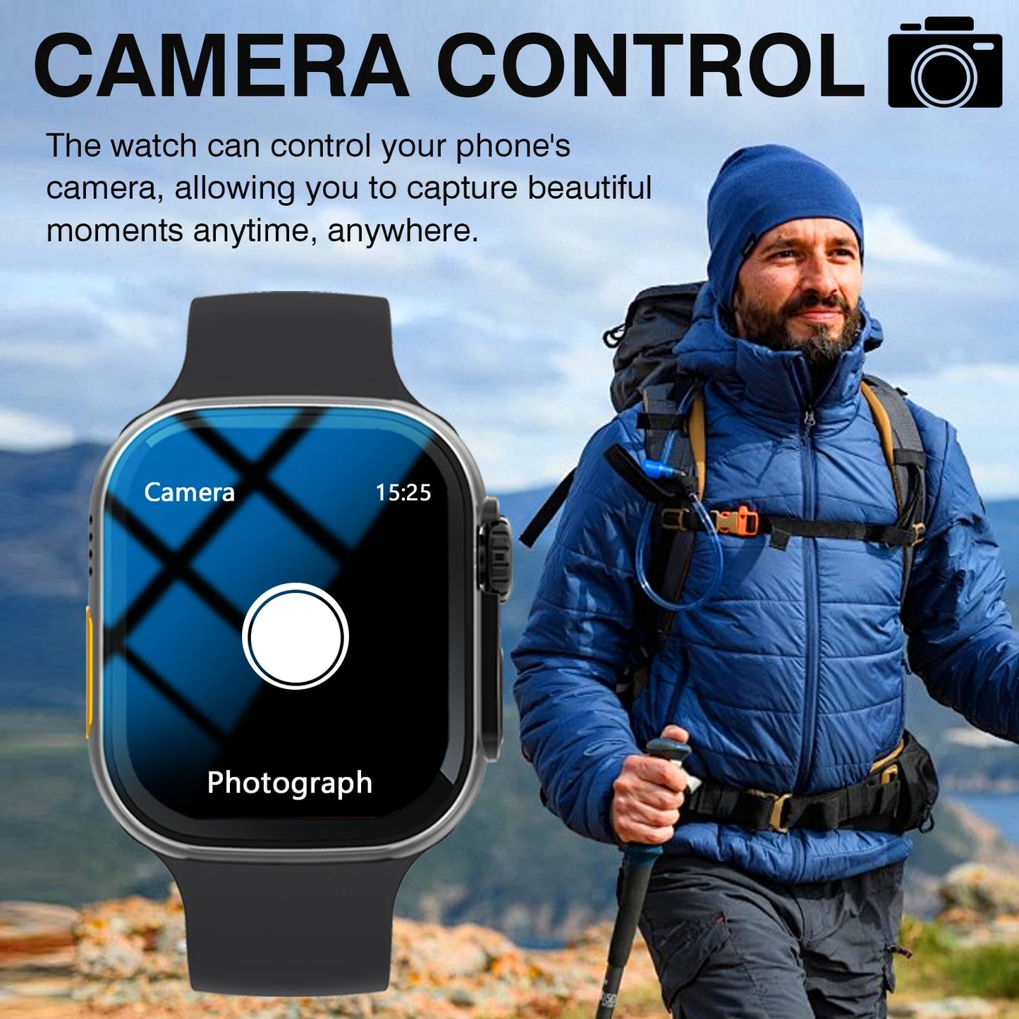 Odelettevcy Smart Watch With Wireless Calling Weather Forecast SMS Alerts