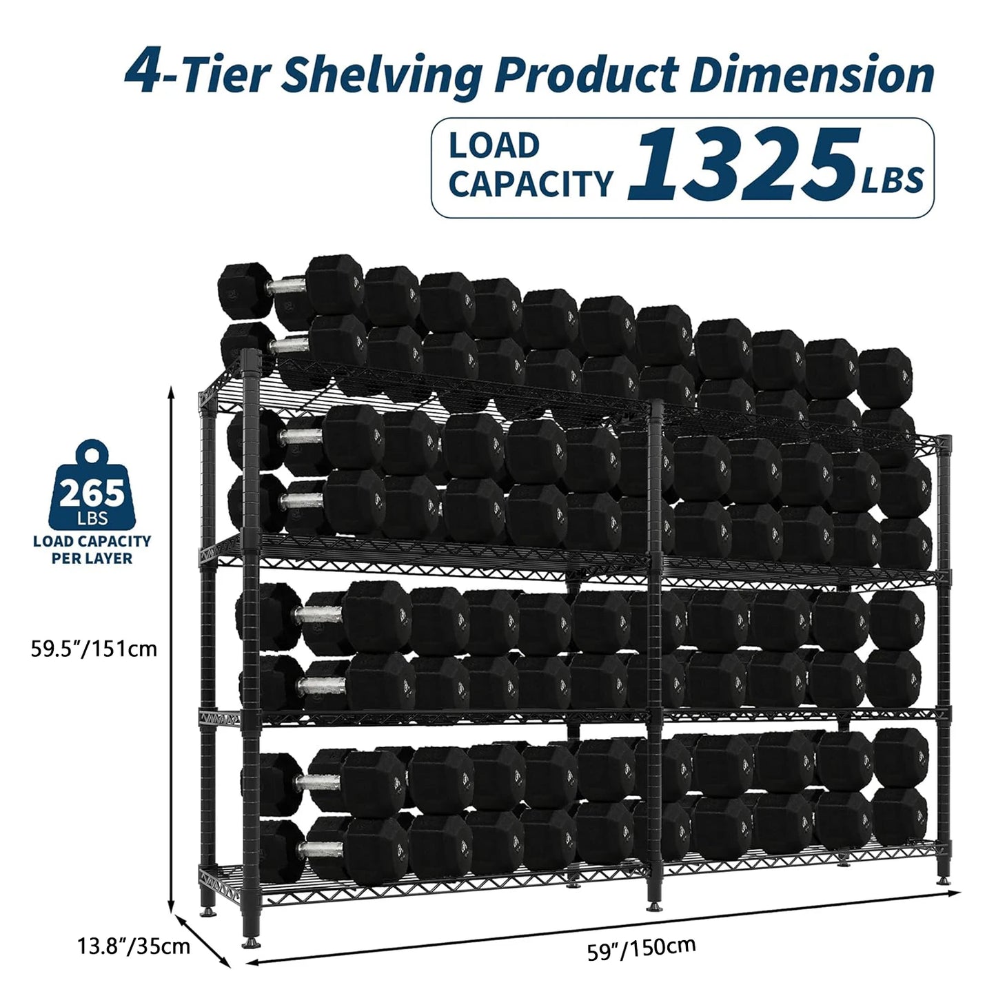 Twister.CK Heavy Duty Metal Shelving Unit Five Tier Adjustable Pantry