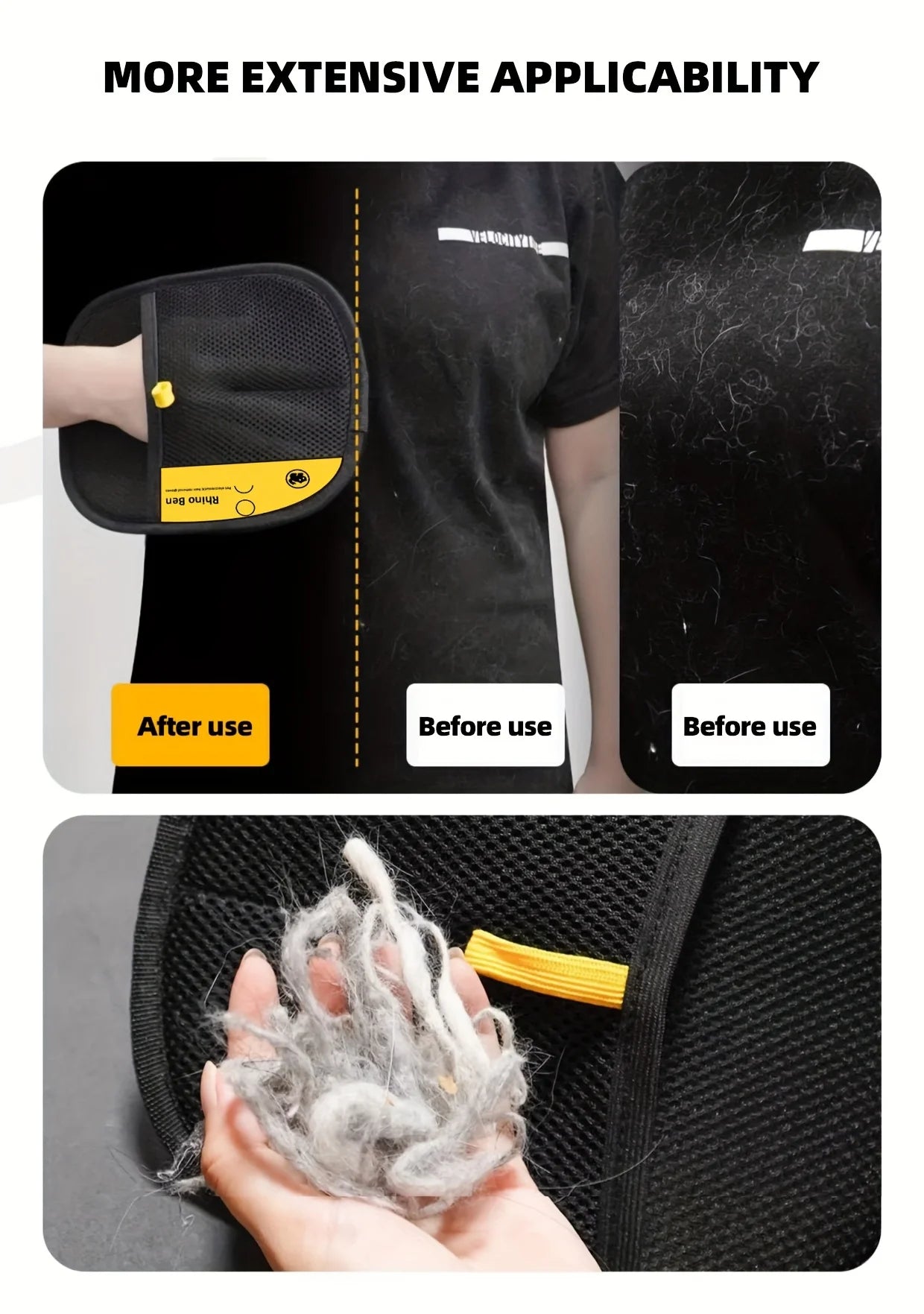Pet Hair Removal Gloves Double Sided Cat Grooming Anti Shedding Tools