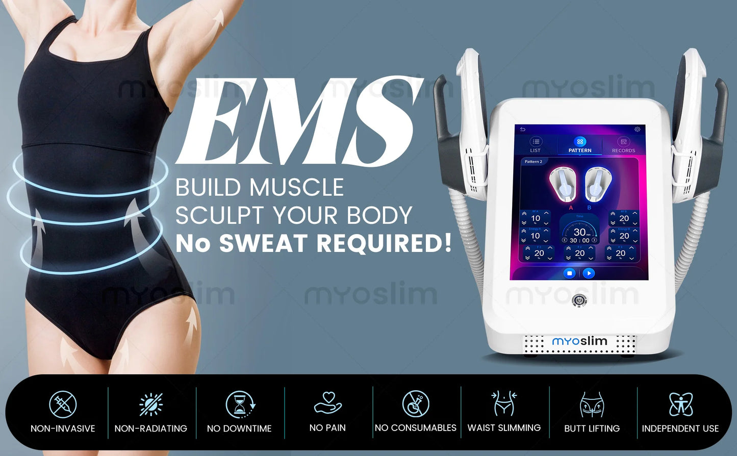 Myoslim 6500W EMS Neo RF Body Sculpting System Device