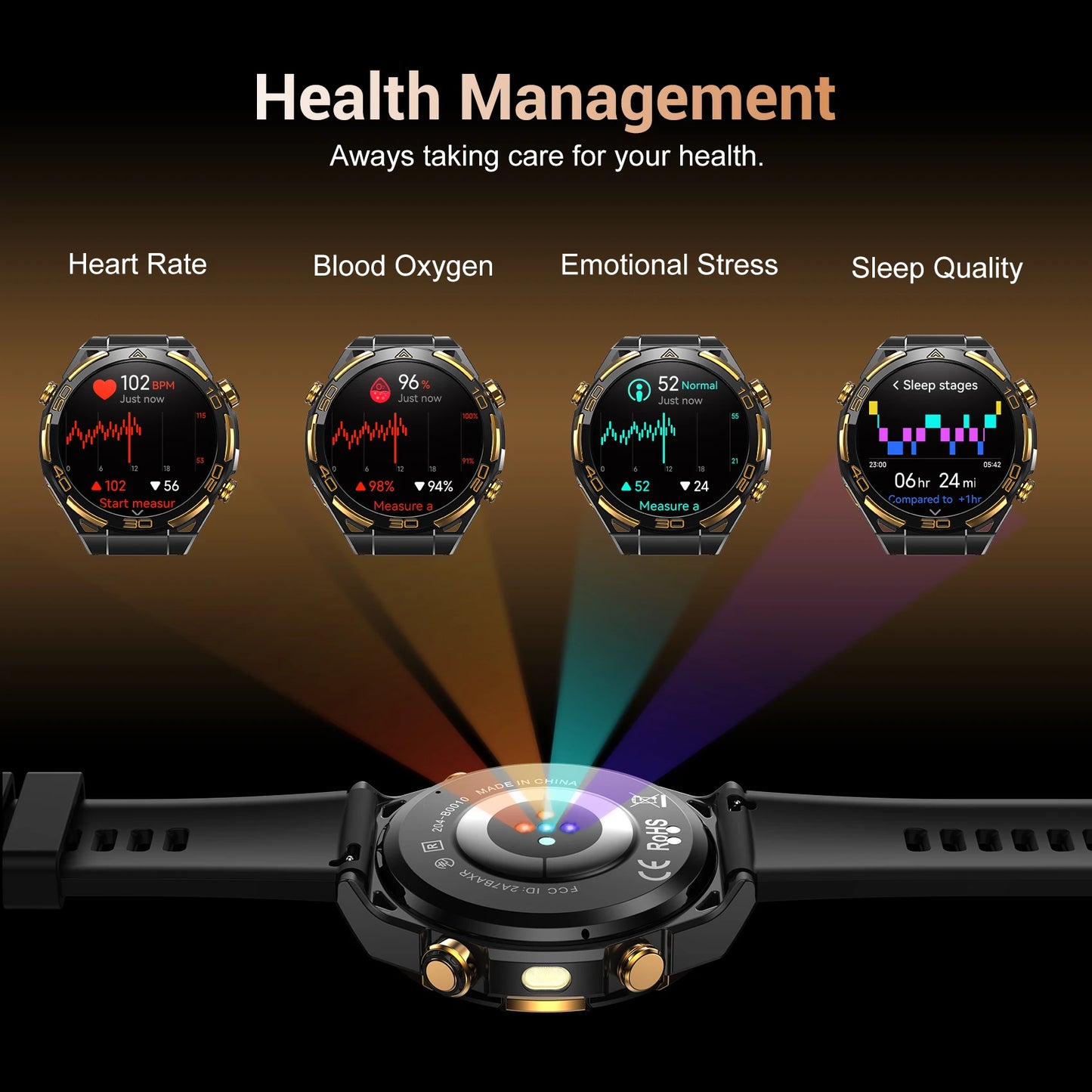 IOWODO W90Pro GPS Smartwatch With Flashlight And AMOLED Display