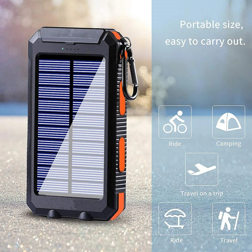 Oloey Solar Power Bank 80000Mah Portable Charger Strong Led Light