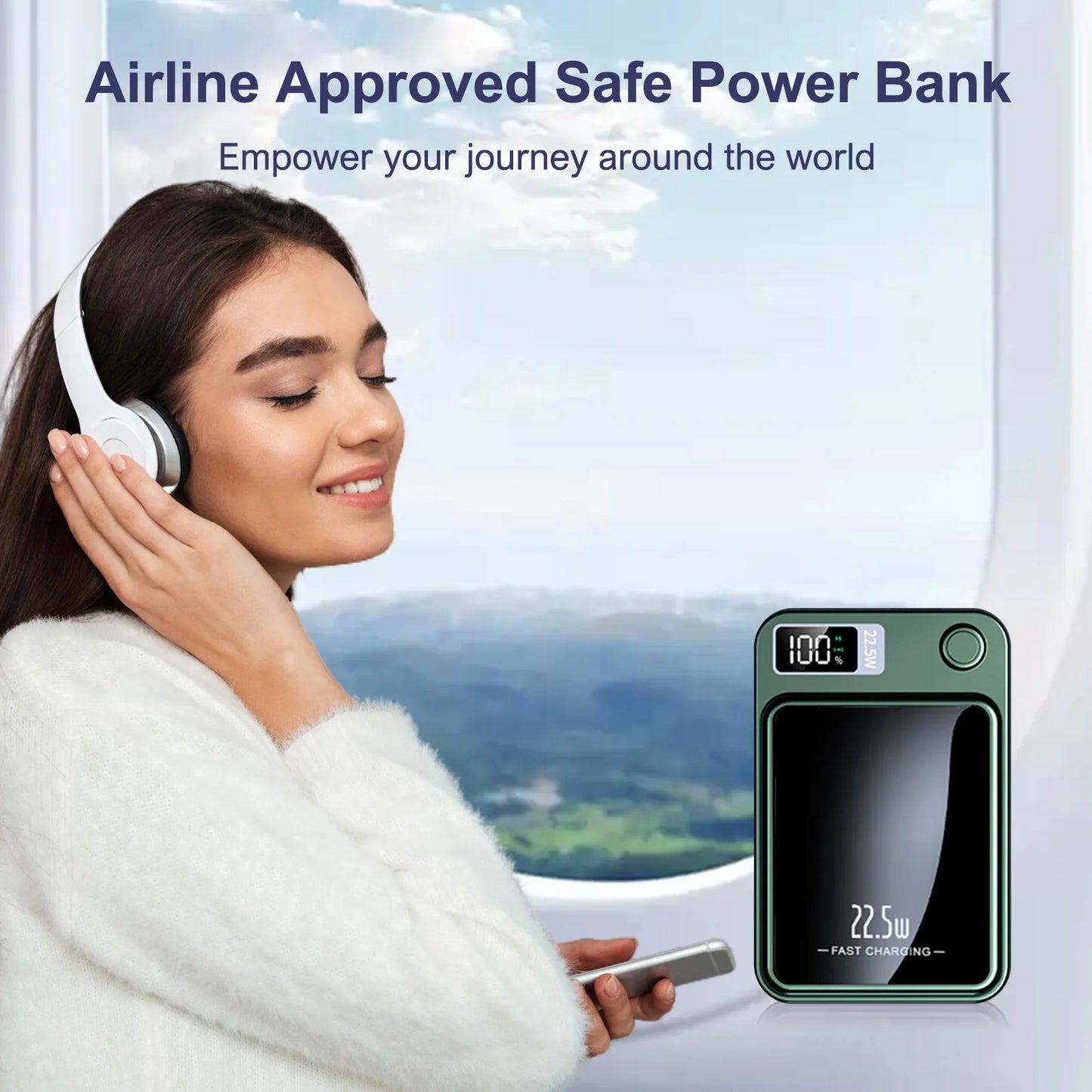 Wireless Magnetic Power Bank 22.5W Charging 10000mAh Led Display Portable