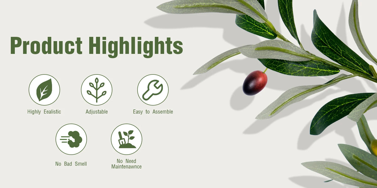 Artificial Olive Tree Indoor Floor Plant With Lifelike Fruits
