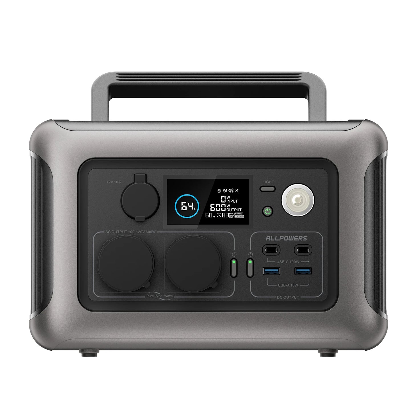 ALLPOWERS R600 Portable Power Station 299Wh LiFePO4 Solar Generator