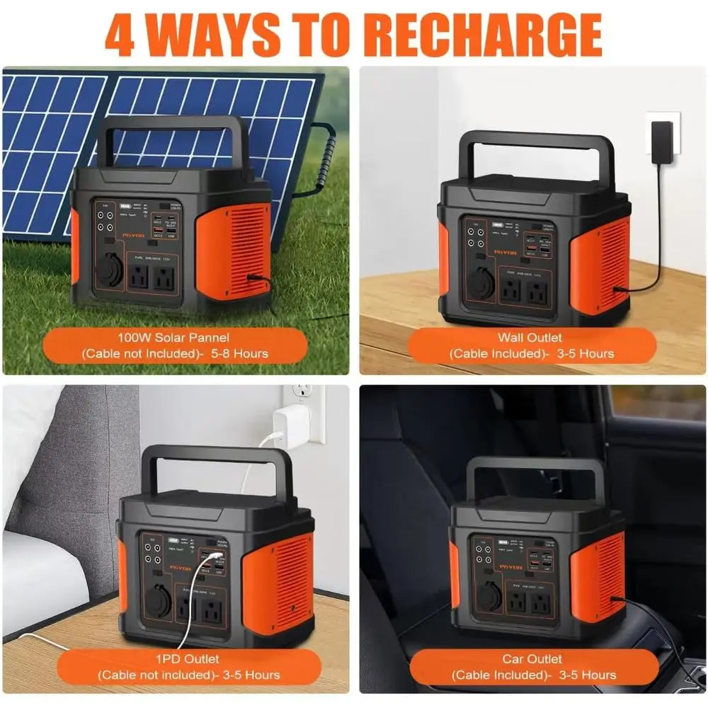 Portable Solar Generator 400W 296Wh Backup Power Supply For Home