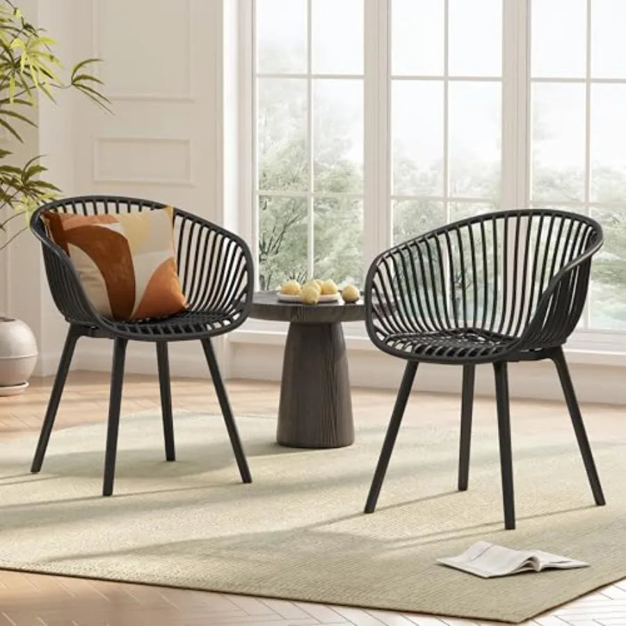 Modern Outdoor Accent Chair Set Of 2 Balcony Garden
