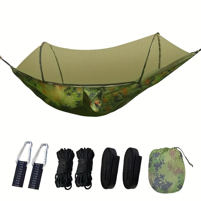Double Camping Hammock With Mosquito Net And Sun Shade Canopy
