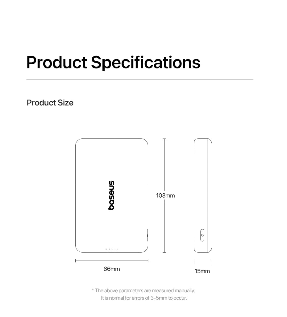 Baseus Qi2 25W Magnetic Wireless Power Bank 10000mAh PD 45W