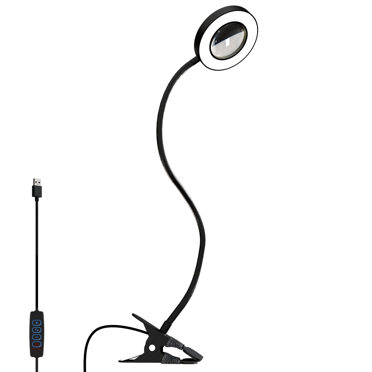 Smeileas 5X Magnifying Lamp with Light Clip On LED Reading