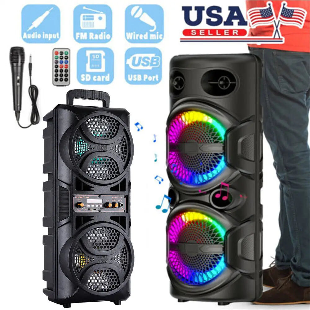 CURUK 3000W Portable Bluetooth Speaker Karaoke Subwoofer Bass