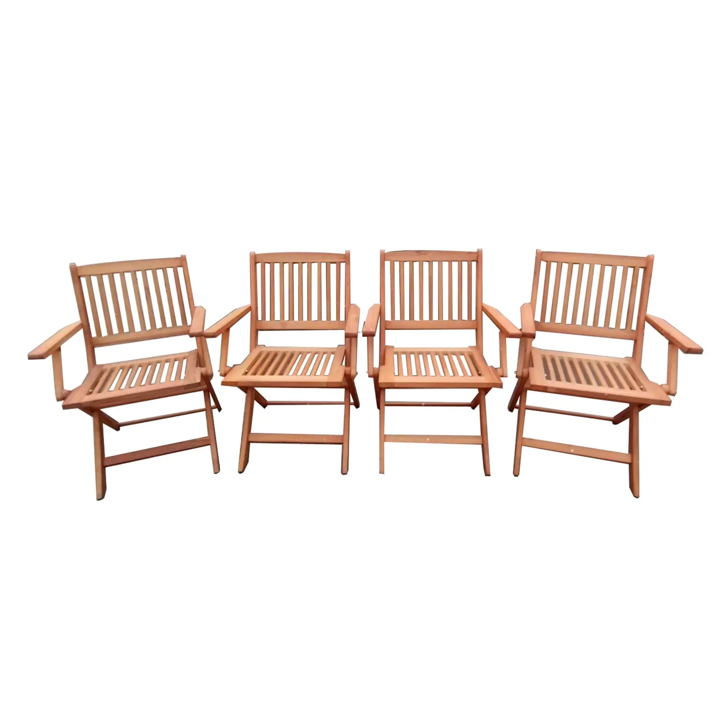 Foldable Patio Dining Set With Four Folding Chairs Teak Outdoor