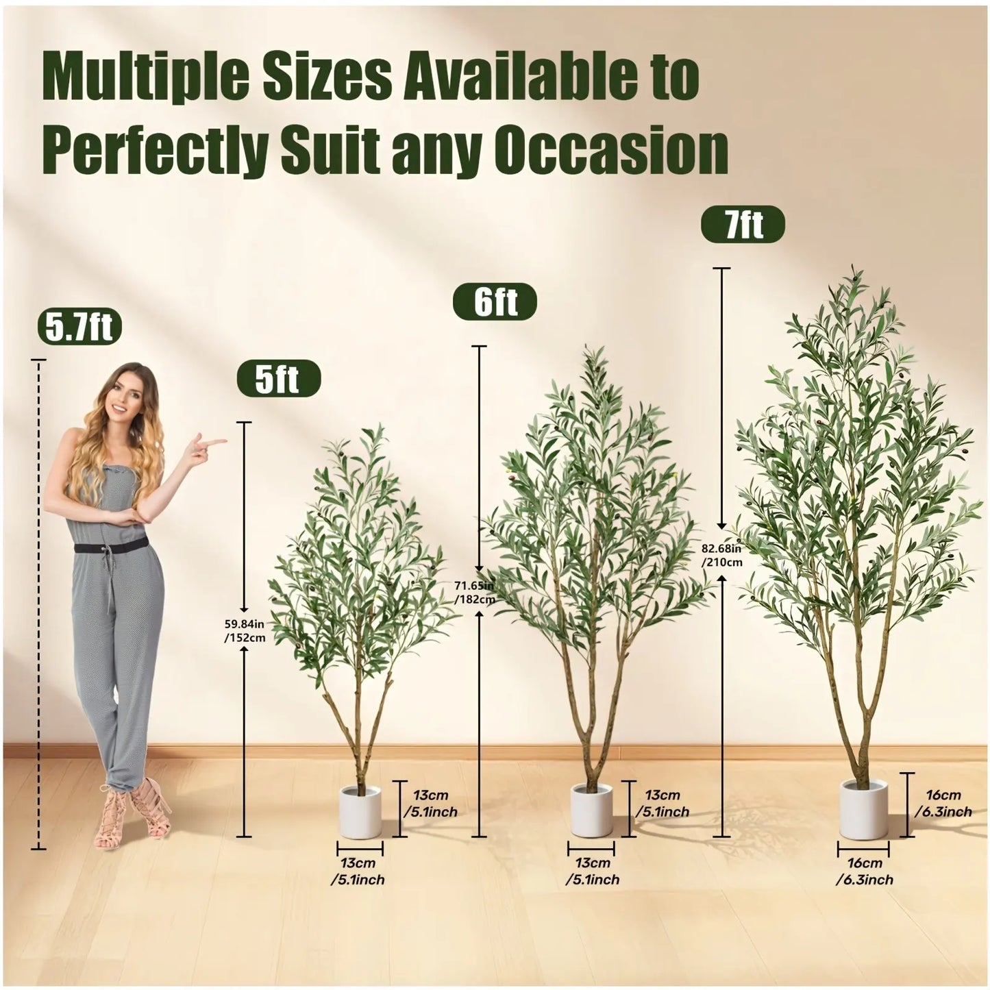 Olive Tree Artificial Indoor Decor With Realistic Leaves