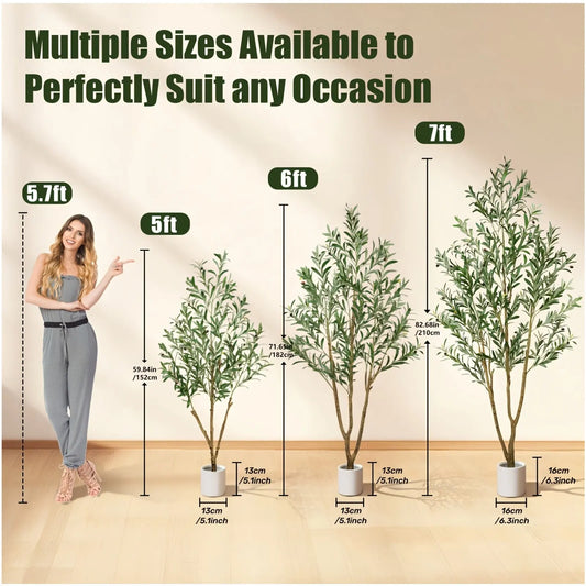 Olive Tree Artificial Indoor Decor With Realistic Leaves