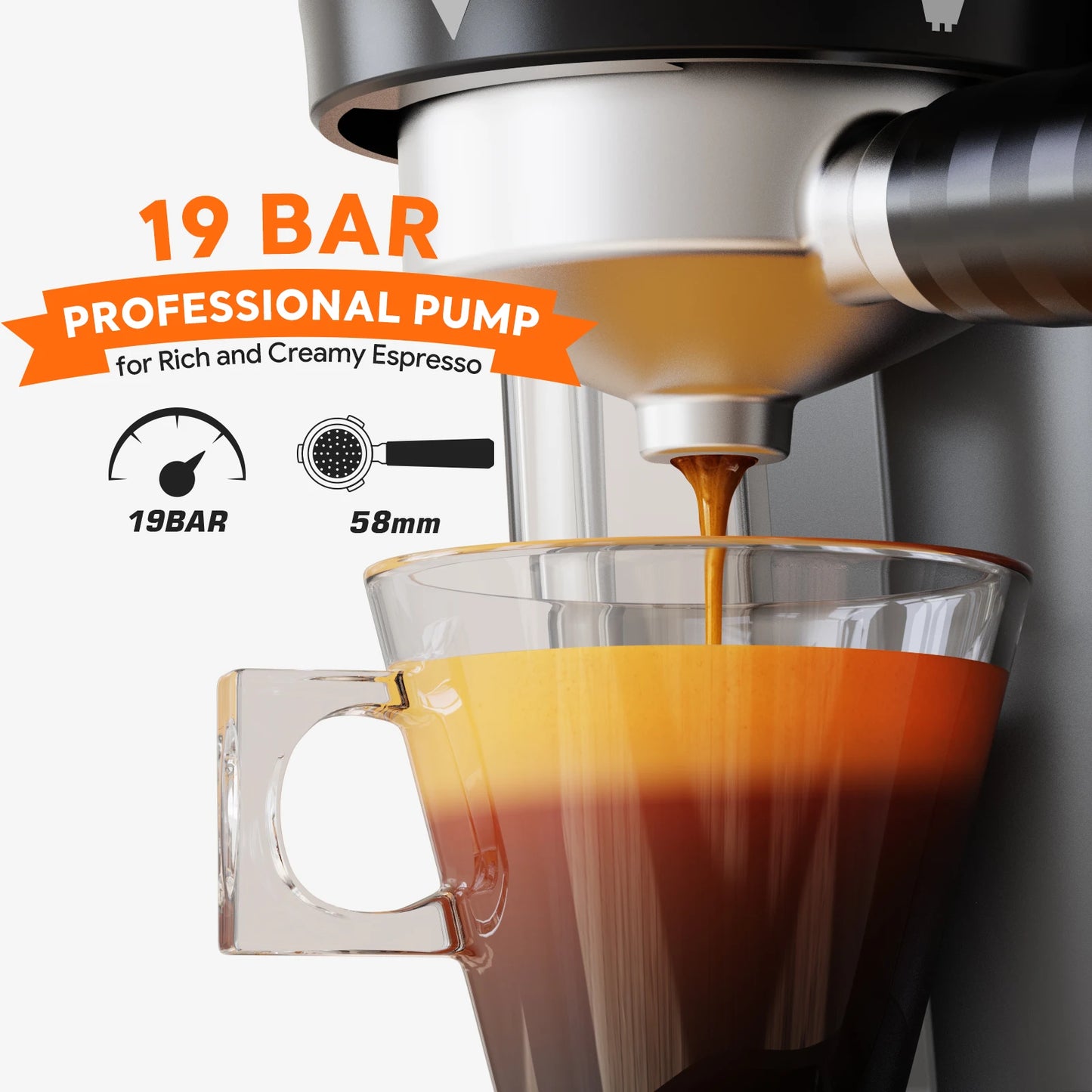 Capadeli 19 Bar 3 In 1 Espresso Machine With Grinder