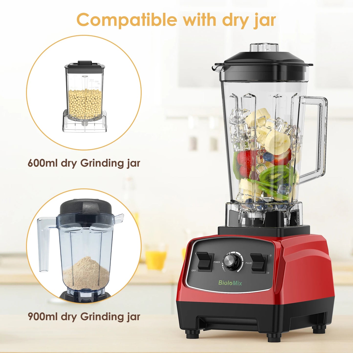 Biolomix 2200W Heavy Duty Commercial Blender Mixer Juicer