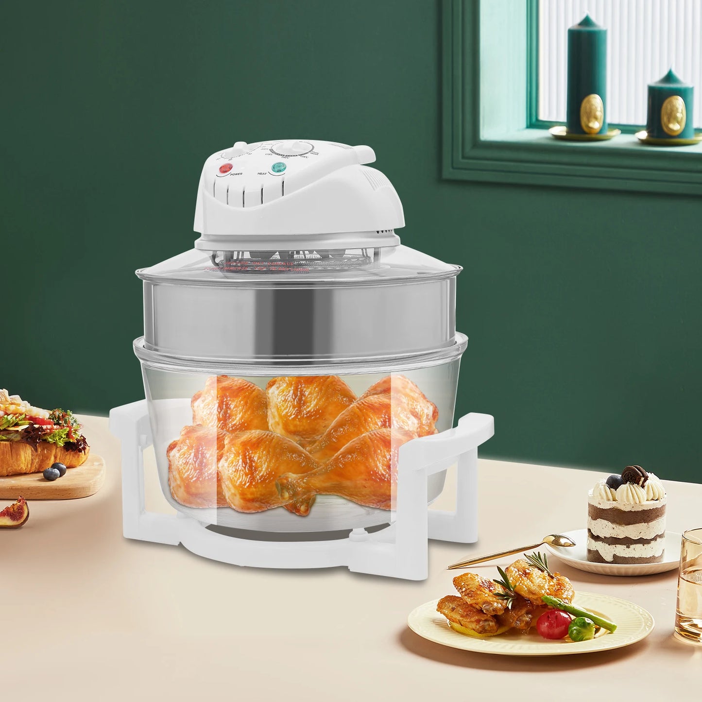 Visual Air Fryer 110V 1200 To 1400W 360 Degree Circulation