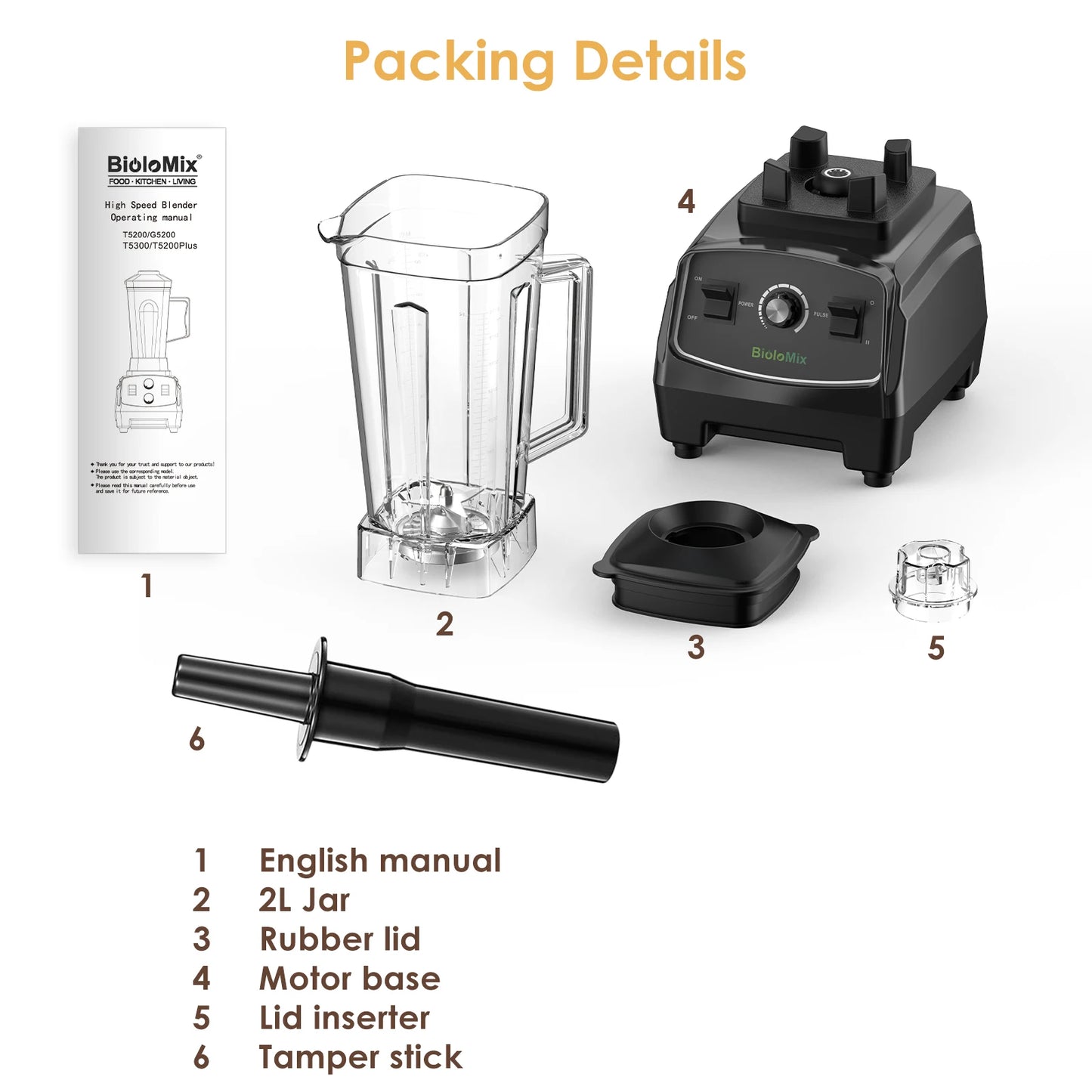 Biolomix 2200W Heavy Duty Commercial Blender Mixer Juicer